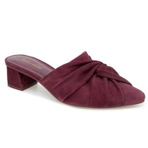 NIB SPLENDID Lanis Suede Mule in Dark Plum